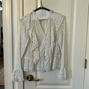 H&M eyelet blouse